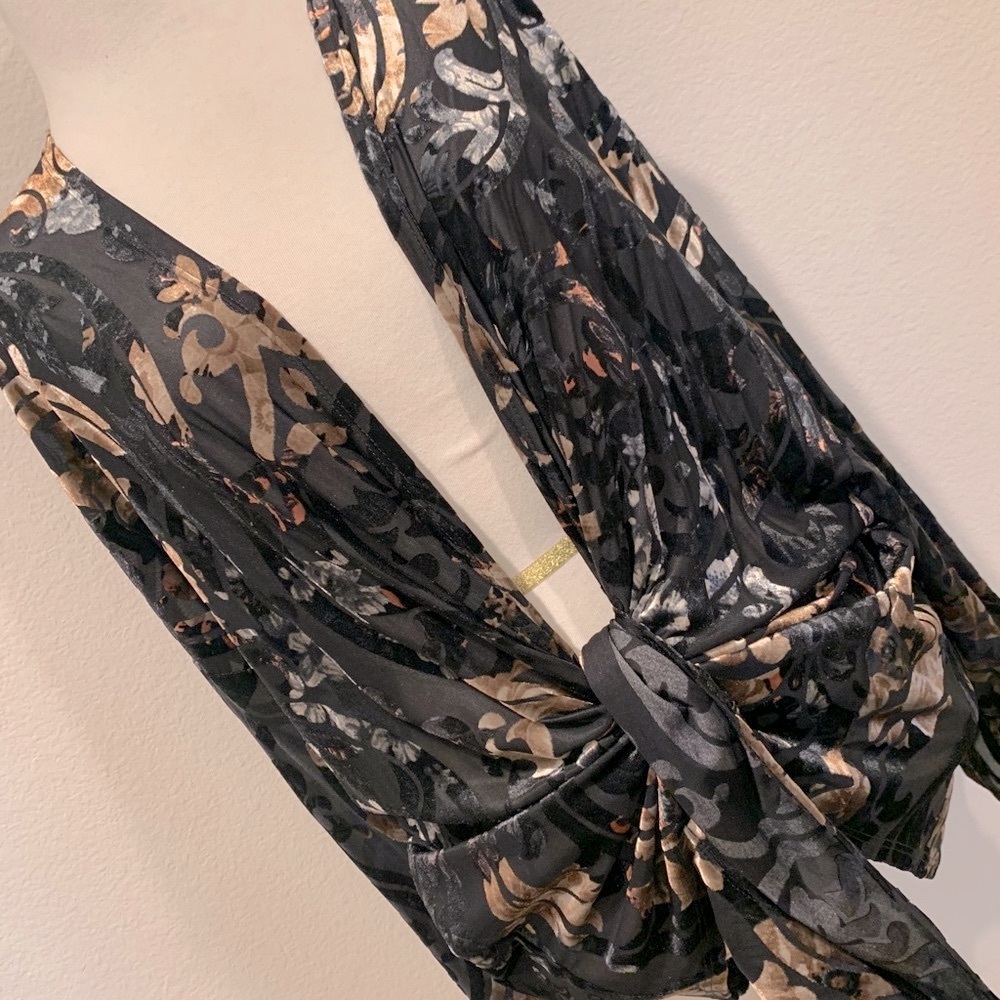 Lulus Sheer & Velvet Black Kimono Cardigan 🖤
